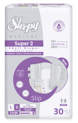 Scutece pentru Adulți Sleepy Medical Super 2, mărimea L (100–150 cm) – 30 bucăți