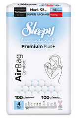 Scutece-chilotel Sleepy Bio Natural Premium Plus AirBag Comfort – marimea 4 Maxi, 7–16 kg, 52 bucati