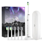 Periuta de dinti electrica, JTF Sonic, P200 (6 capete de periuta, trusa de calatorit, suport de incarcare), Alb