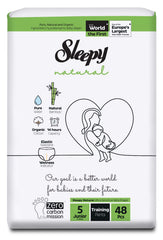 Scutece-Chilotel pentru bebeluși Sleepy Natural Double-mărime 5 Junior, 11-18kg, 48 bucăți