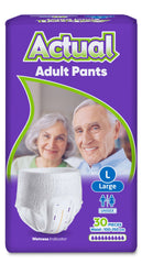 Scutece tip chilot incontinență adulți, Actual Double, mărimea L 100-150 cm, 30 bucăți
