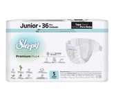 Scutece pentru bebeluși Sleepy BIO NATURAL PREMIUM- mărime 5 Junior, 11-18kg, 36 bucăți