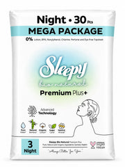 Absorbante Night (3 pic) SLEEPY BIO NATURAL PREMIUM - Mega Package 30buc