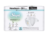 Scutece pentru bebeluși Sleepy BIO NATURAL PREMIUM- mărime 1 Newborn , 2-5kg, 28 bucăți