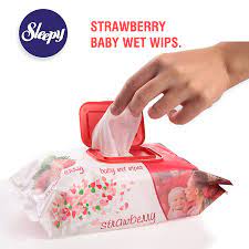 Șervețele umede pentru bebeluși, Sleepy Strawberry, 120 bucăți, aromă de căpșună