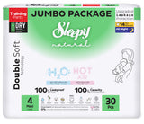 Scutece-Chiloțel pentru bebeluși Sleepy Natural H2O- mărime 4 Maxi , 7-14kg, 30 bucăți