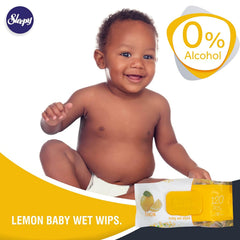 Șervețele umede pentru bebeluși, Sleepy Lemon, 120 bucăți, aromă de lămâie