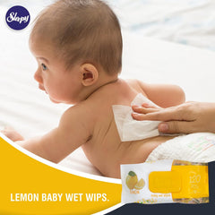 Șervețele umede pentru bebeluși, Sleepy Lemon, 120 bucăți, aromă de lămâie