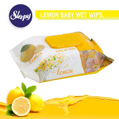 Șervețele umede pentru bebeluși, Sleepy Lemon, 120 bucăți, aromă de lămâie