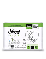 Scutece-Chilotel pentru bebeluși Sleepy Natural, Marime 4 Maxi , 7-14kg, 30 bucati