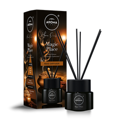 Odorizant de cameră cu bețișoare Aroma Home, Black, Magic place, 100ml