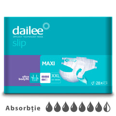 Scutece Adulti DAILEE Slip Maxi 7.5 Picaturi, XXL (120-180 cm) 28 bucati