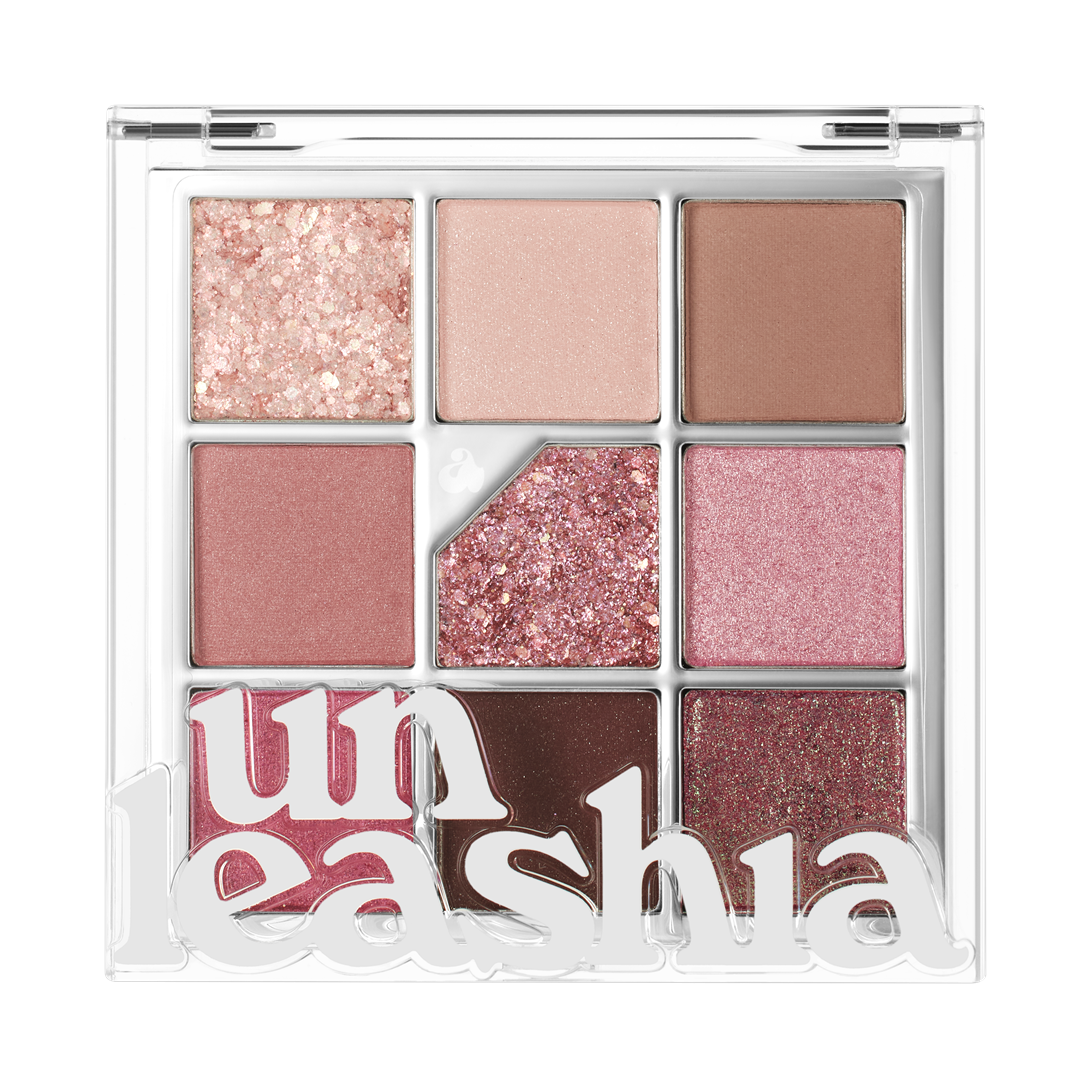 Unleashia Paleta farduri pentru ochi cu glitter N5 All of Dusty Rose, 6.2g