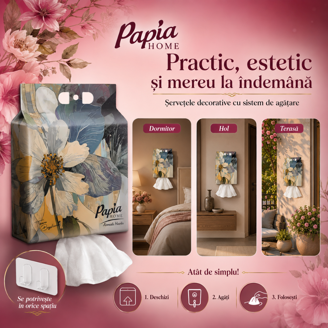 12X PAPIA HOME Prosop cu dispozitiv de agatare 250 buc