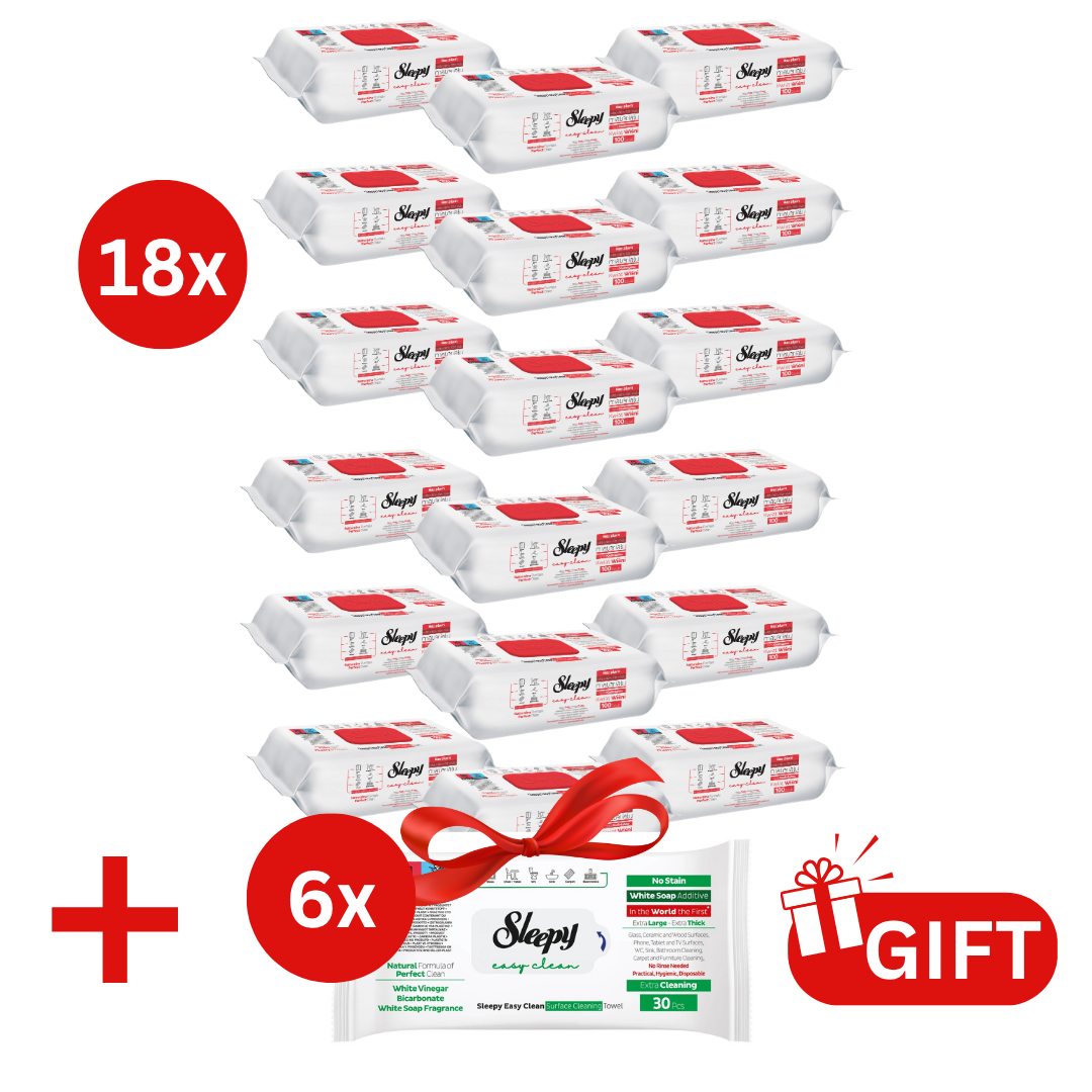 PACHET PROMO: 18× Șervețele Sleepy Cherry Blossom 100 buc + 6× Șervețele White Soap 30 buc