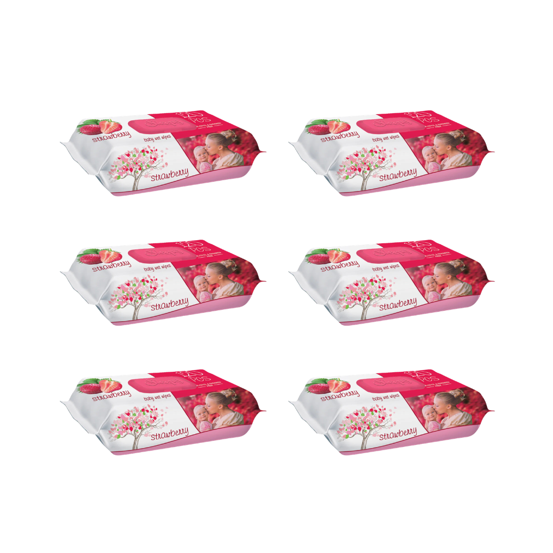6x Sleepy Strawberry Servetele umede pentru bebelusi 120buc aroma de capsuna