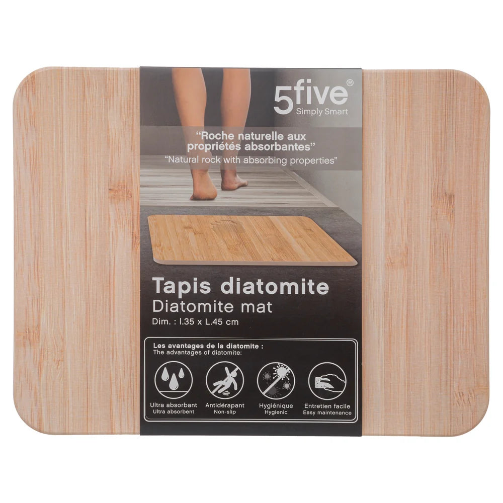 Covoras de baie din bambus si diatomita 35 x 45 cm