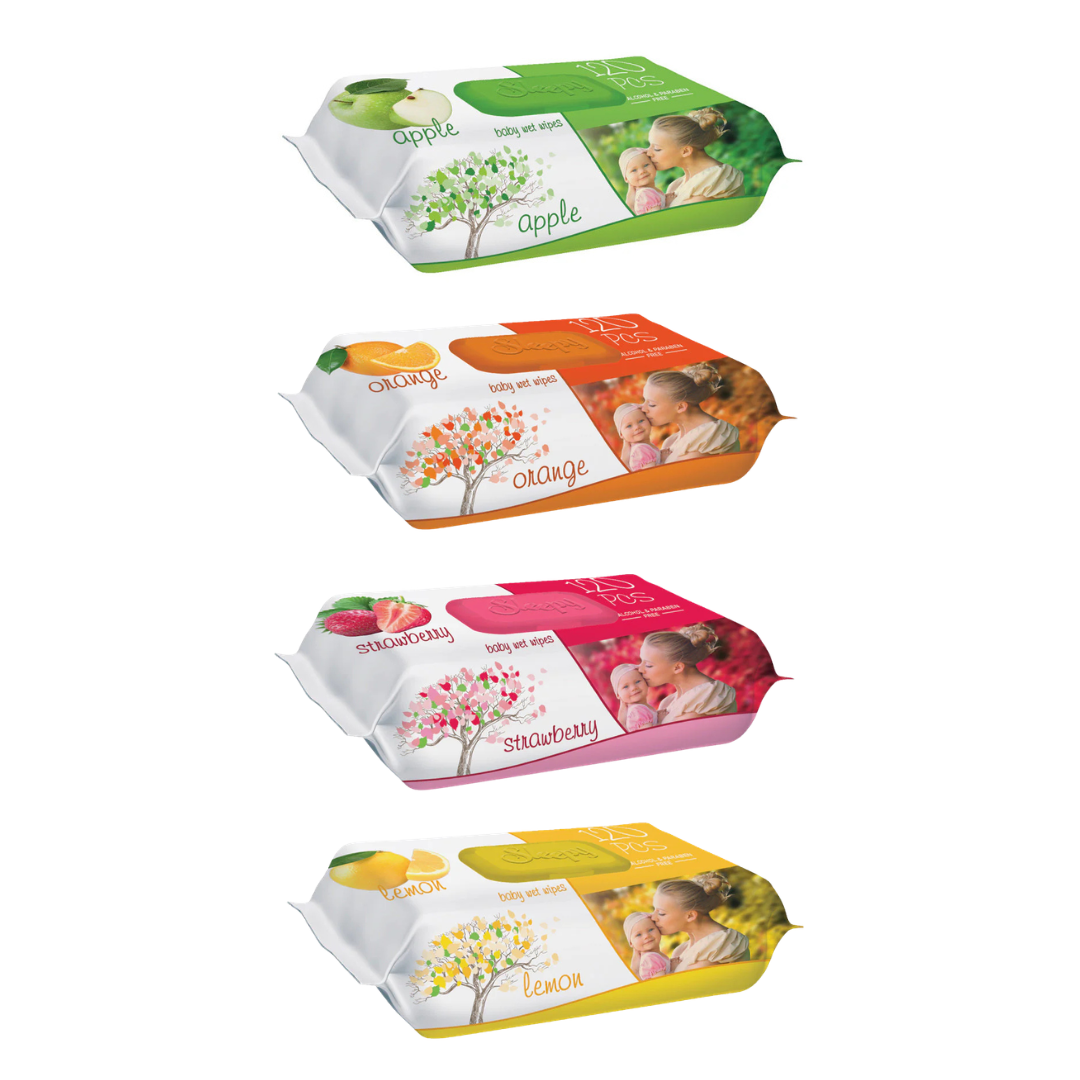 4x Sleepy Servetele umede pentru bebelusi 120buc, mix