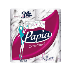 Prosoape de hartie PAPIA Decor Towel 2 role, 3 straturi