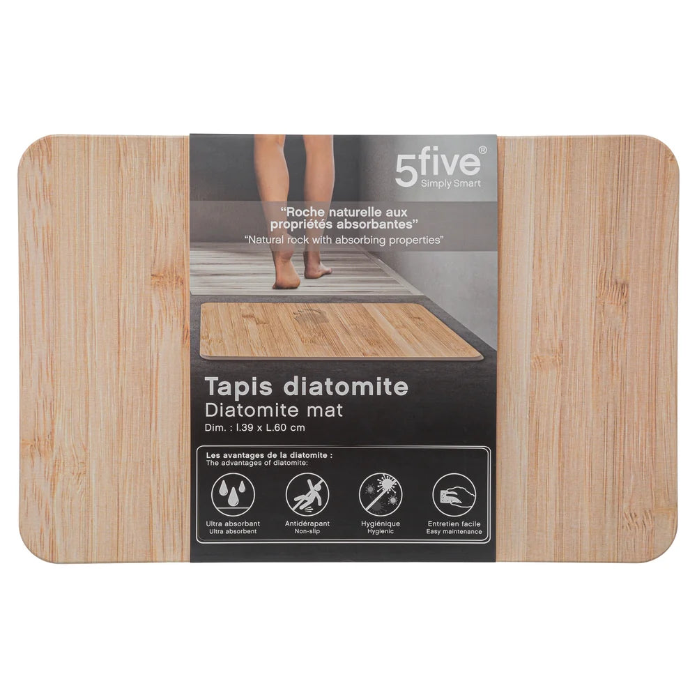 Covoras de baie din diatomita cu aspect bambus 39 x 60 cm