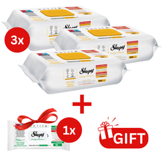PACHET PROMO: 3× Șervețele Sleepy Herbal Soap Additive 100 buc + 1× Șervețele White Soap 30 buc