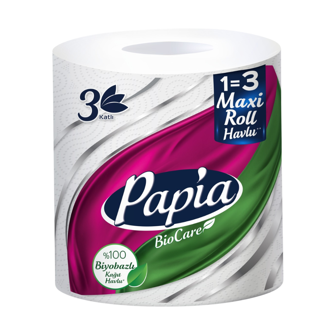 Prosop de hartie PAPIA Bio Care Maxi Roll, 1 rola, 3 straturi