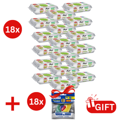 PACHET PROMO: 18× Șervețele Sleepy Easy Clean bergamotă 50 buc + 18× Capsule rufe Wash & Free 4in1