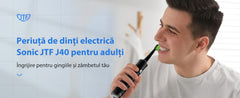 Periuta de dinti electrica, JTF Sonic, J40 (8 capete de periere) Negru