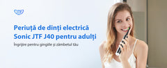 Periuta de dinti electrica, JTF Sonic, J40 (8 capete de periere) Negru