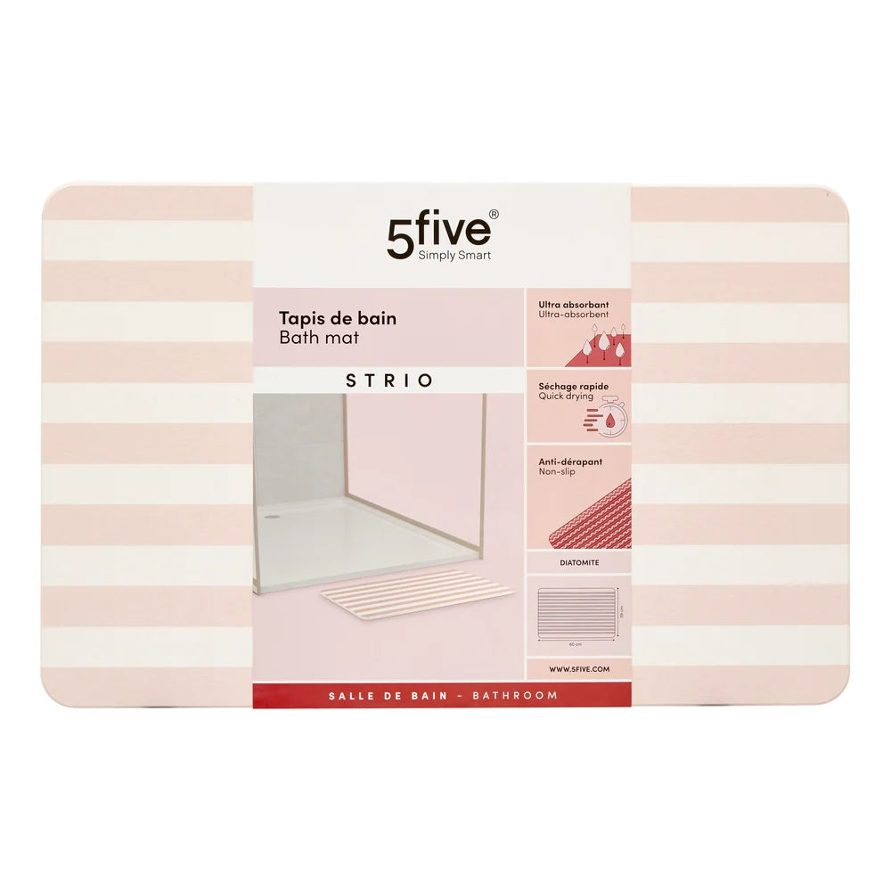 Covoras de baie Strio din diatomita roz 39 x 60 cm