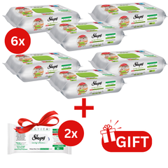 PACHET PROMO: 6× Șervețele Sleepy Easy Clean bergamotă 50 buc + 2× Șervețele White Soap 30 buc