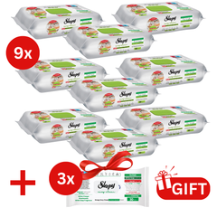 PACHET PROMO: 9× Șervețele Sleepy Easy Clean bergamotă 50 buc + 3× Șervețele White Soap 30 buc