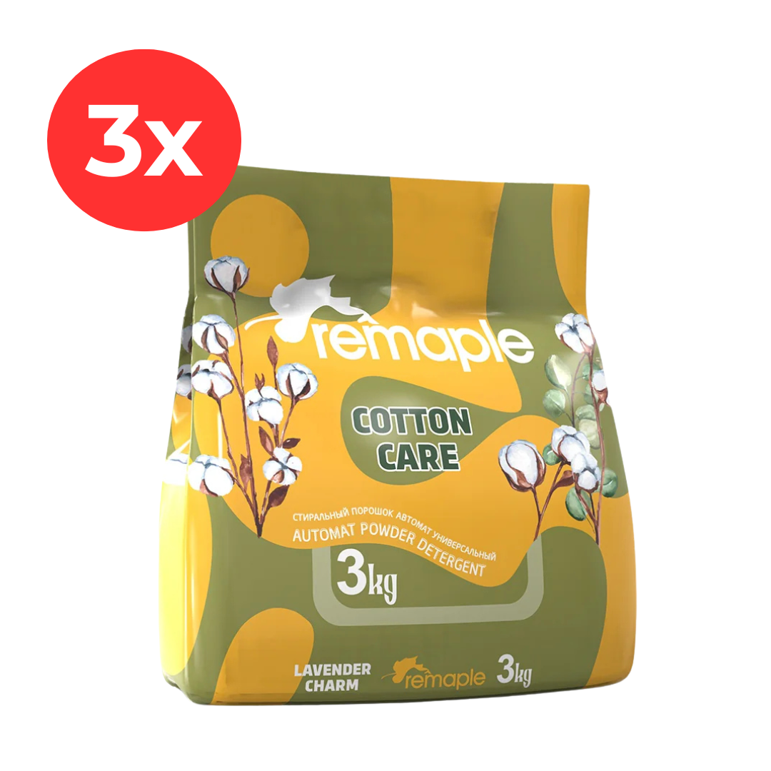 3 x REMAPLE Detergent Pudra Automat Cotton Care 3kg