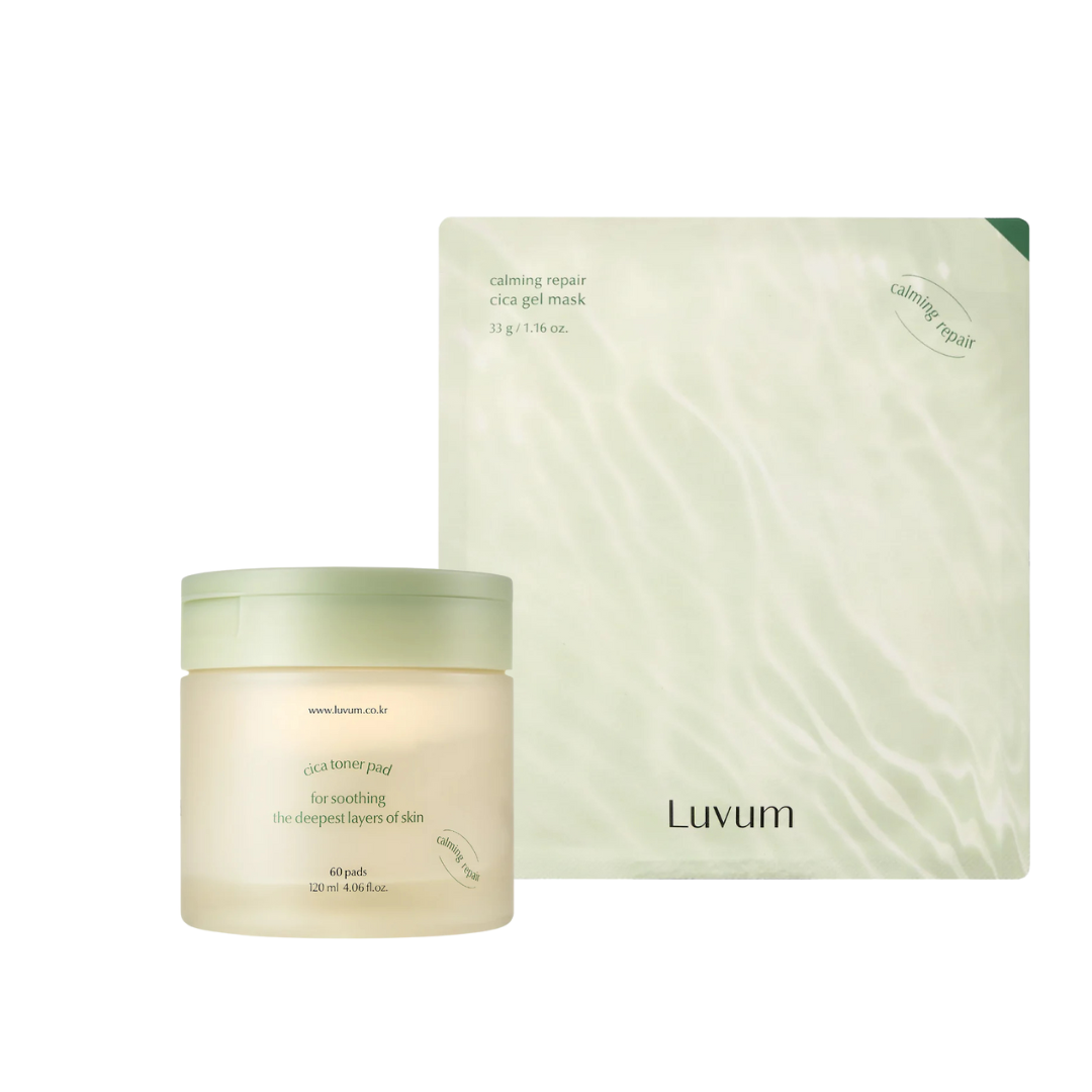 Pachet Promotional Luvum (Masca Gel pentru fata Calming Repair Cica, Dischete Faciale Calming Repair Cica)