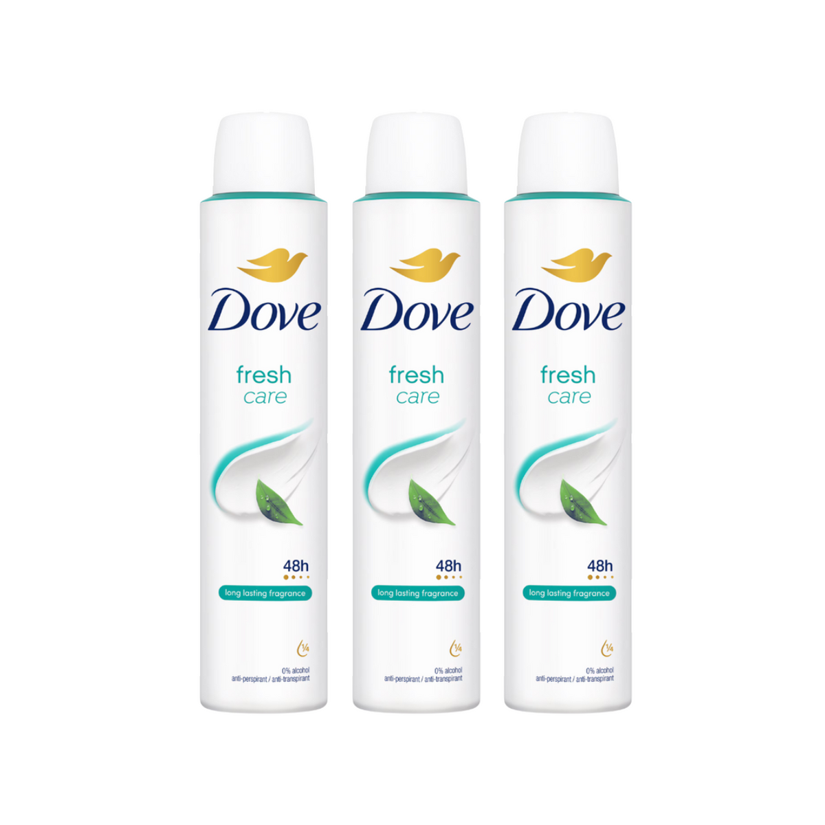 3x Deodorant spray Women, Fresh Care, 150 ml, Dove