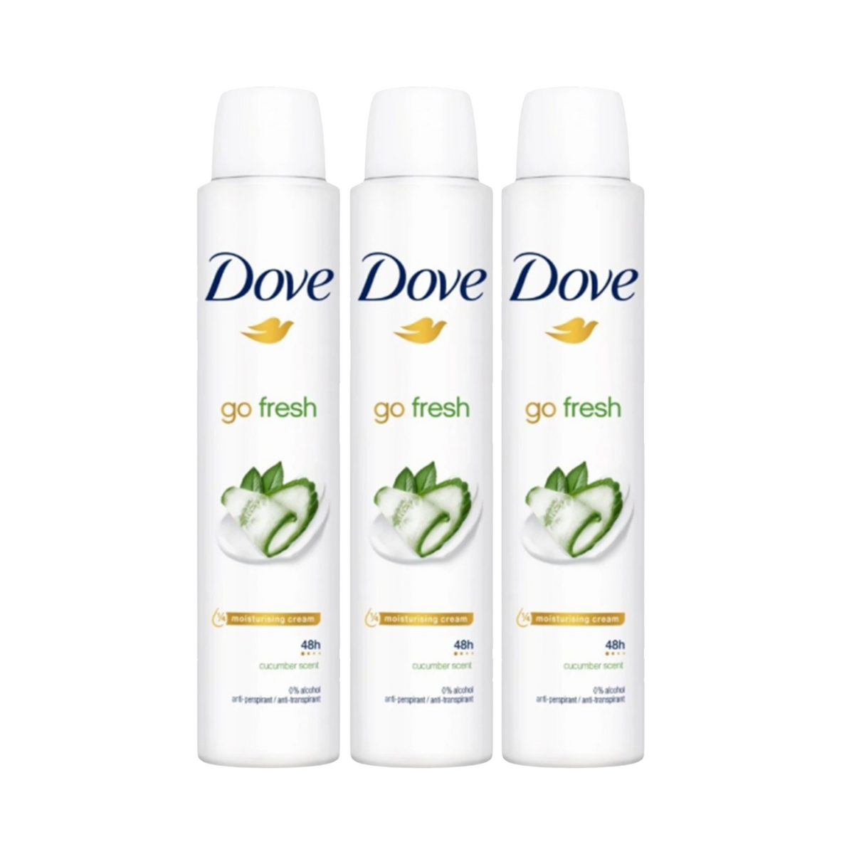3x  Deodorant spray Dove Go Fresh, Castravete, 200ml