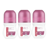 3x Deodorant roll-on Soft, 50ml, Borotalco