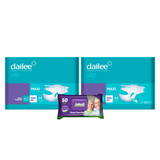 2x DAILEE SLIP Maxi  Scutece Adult 7.5Pic. M 28 + 1x Servetele umede Actual, 50 buc (cadou)