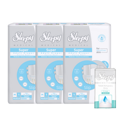 3x SLEEPY MEDICAL SUPER Scutec Adult Medium M1 30 + 1x SLEEPY SENSITIVE Aleze Igienice 60x60cm 10 buc (cadou)