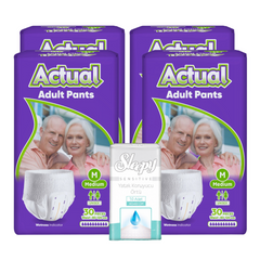 4x ACTUAL Scutec Chilot Adult M Double 30buc + 1x SLEEPY SENSITIVE Aleze Igienice 60x60cm 10 buc (cadou)