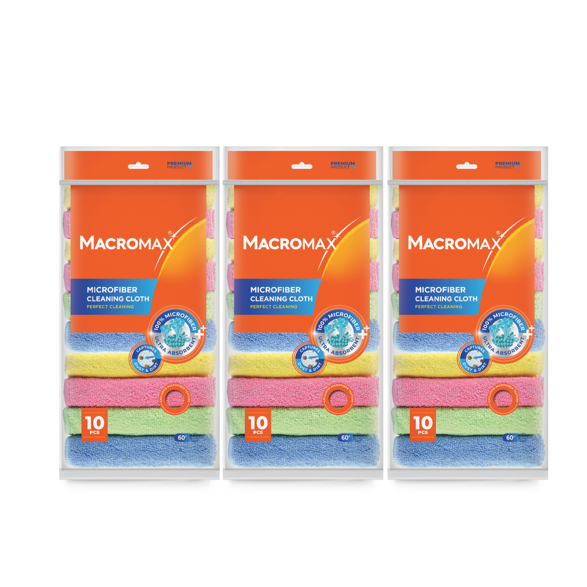 3x Lavete din microfibră MACROMAX ultra-absorbante, 10 buc.