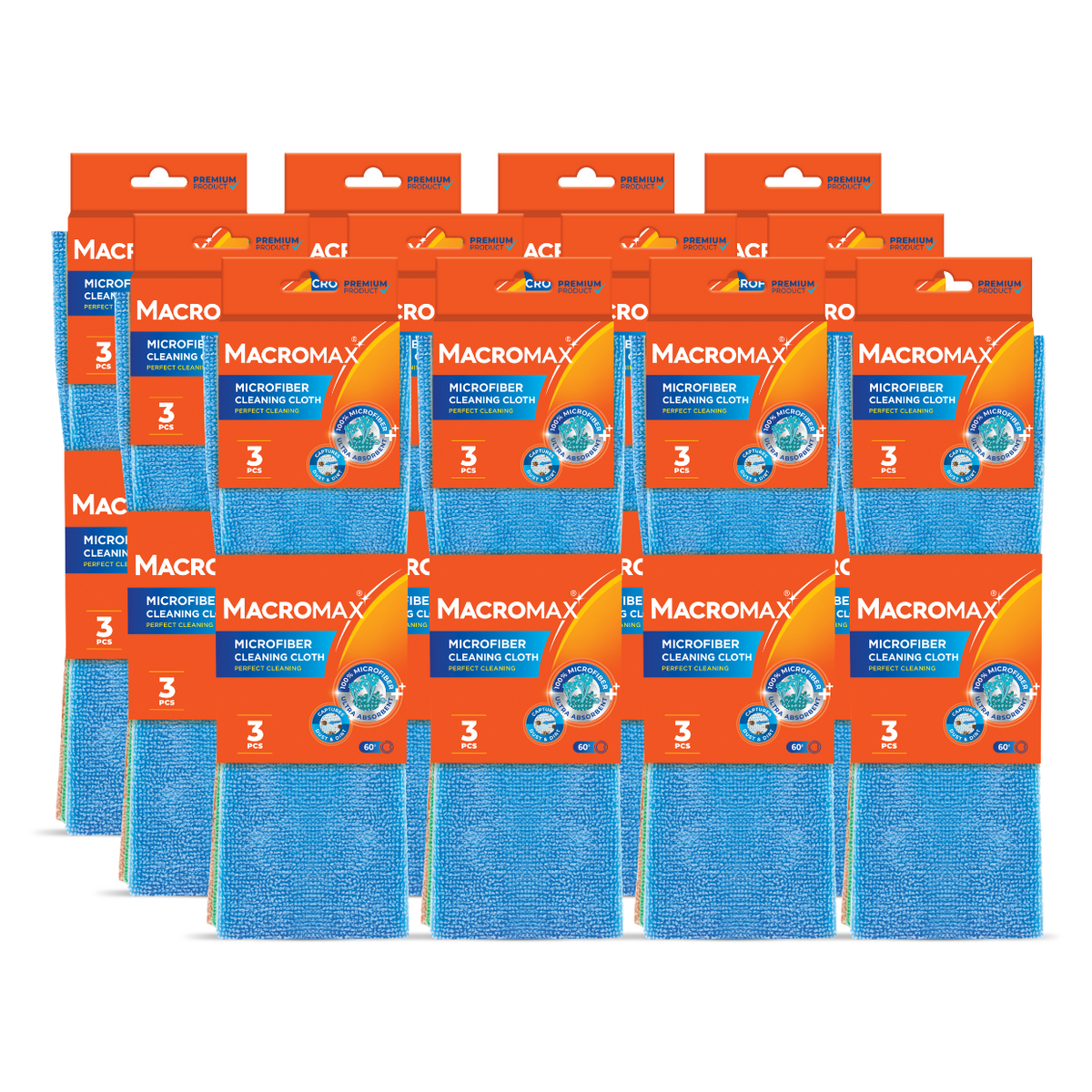 12x Lavete din microfibră MACROMAX ultra-absorbante, 3 buc.