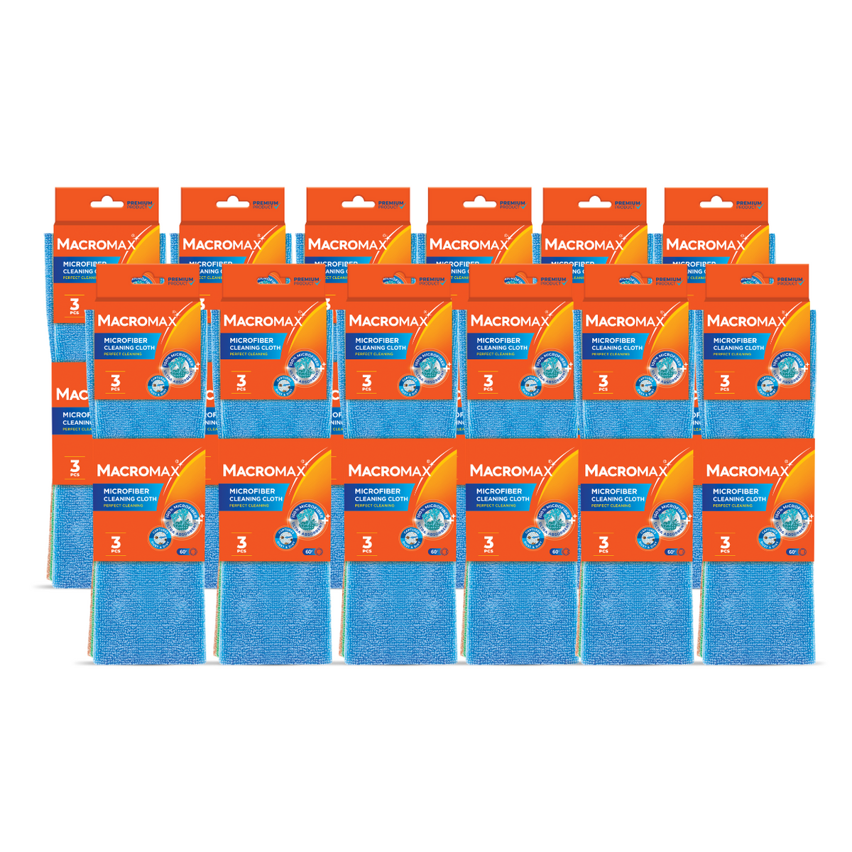 24x Lavete din microfibră MACROMAX ultra-absorbante, 3 buc.
