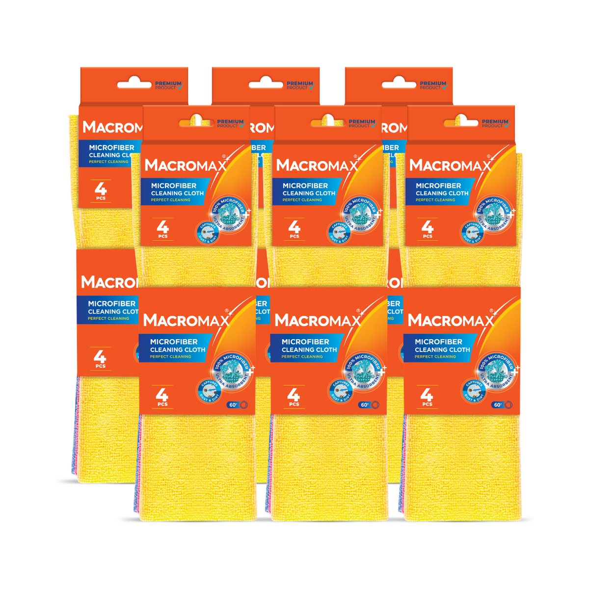 6x Lavete din microfibră MACROMAX ultra-absorbante, 4 buc.