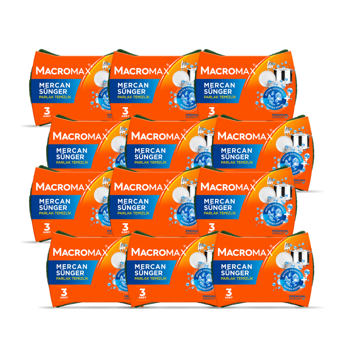 12x Burete de vase MACROMAX Mercan, 3 buc.