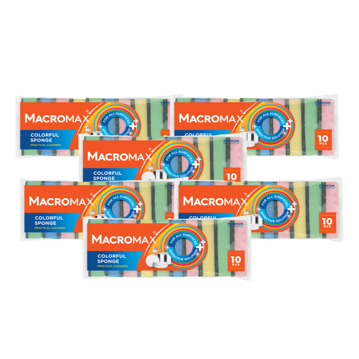 6x Burete de vase MACROMAX Color, 10 buc.