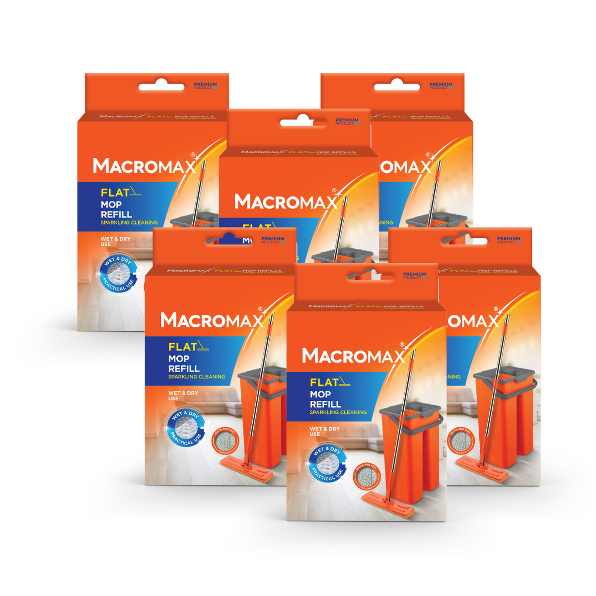6x Rezervă pentru mop MACROMAX Flat, 1 buc.