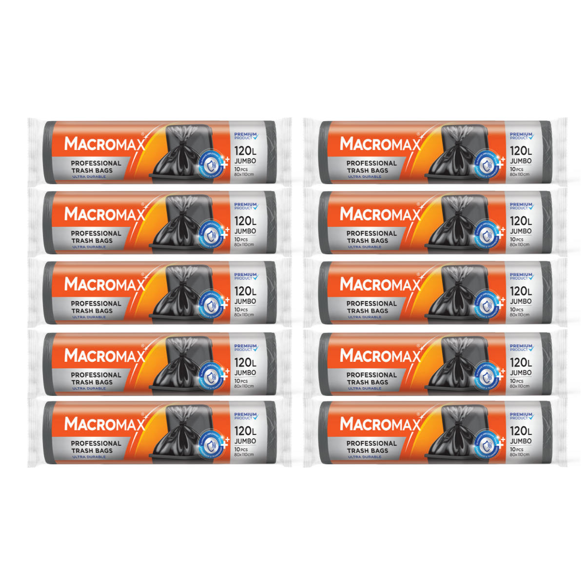 10x Saci menajeri profesionali MACROMAX Jumbo 120L, 10 buc.