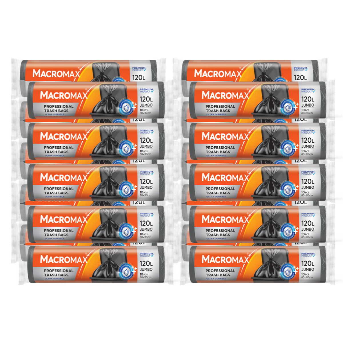20x Saci menajeri profesionali MACROMAX Jumbo 120L, 10 buc.