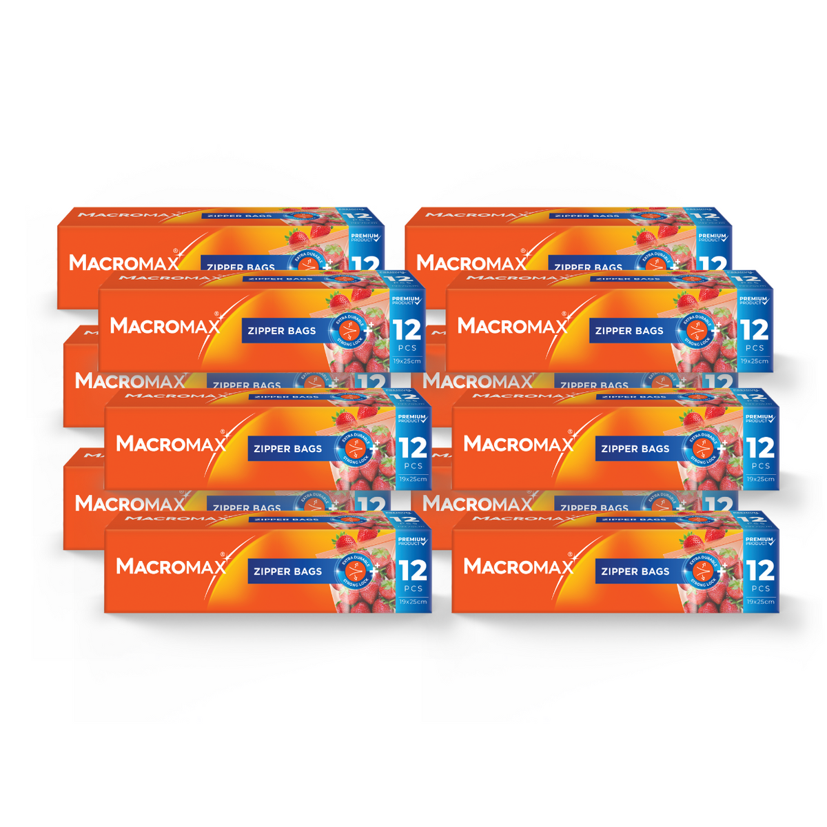 12x Pungi alimentare cu fermoar MACROMAX, 19x25cm, 12 buc.